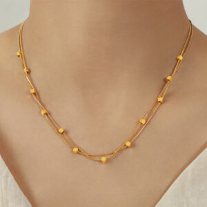 Cool beads double layer bone necklace