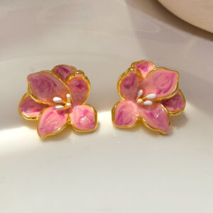 S925 flower earrings studs