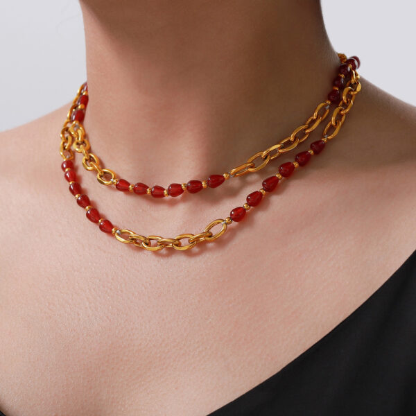 Chinese style red beads Necklace