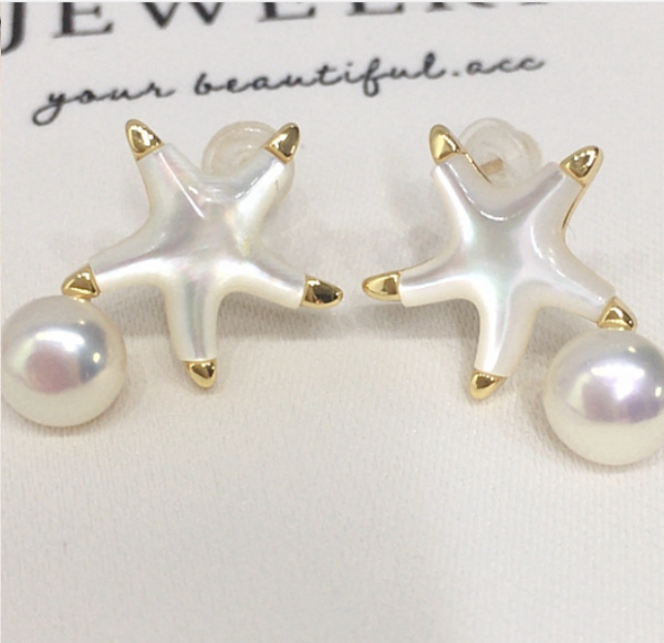 Starfish peral earrings