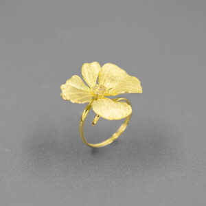 S925 Paeony  Peony Flower ring