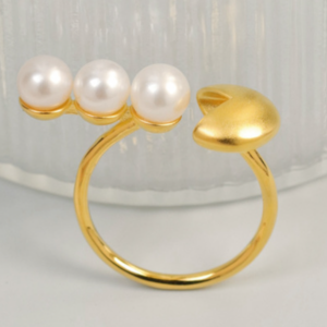 Cute fan bean adjustable ring