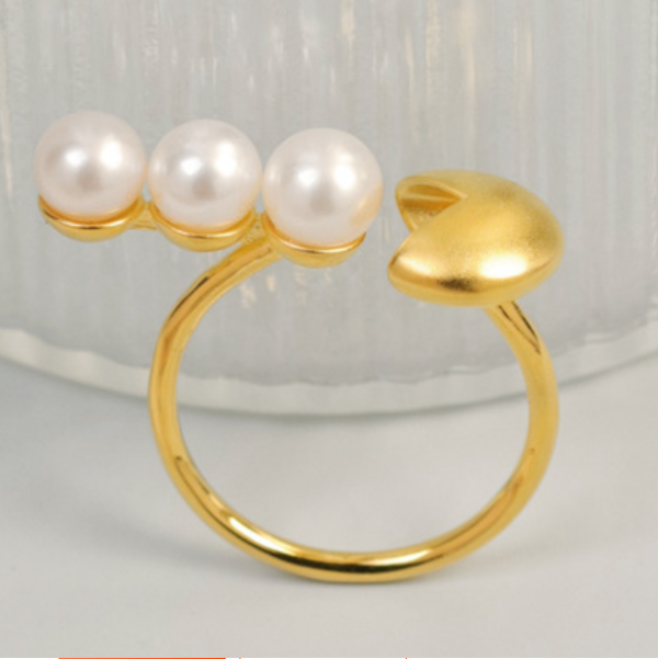 Cute fan bean adjustable ring