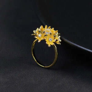 Cornflower romantic open end ring