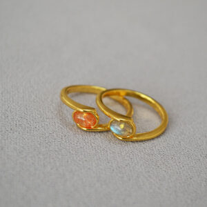 Retro gold plating zircon crystal index finger ring