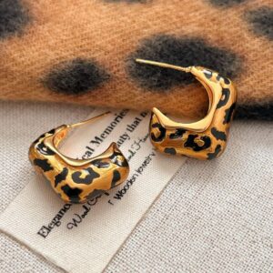 Vintage gold plated U-shaped niche design high-grade earrings