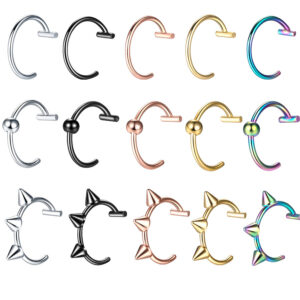 Stainless steel no hole fake lip circular piercing