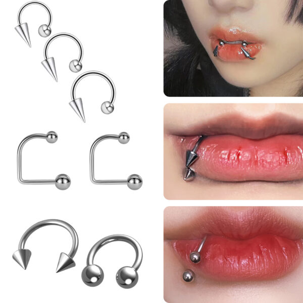 horseshoe ring U shaped stainless steel nose piercing