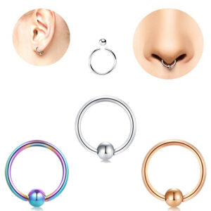 Captive ball ring stainless steel nose piercing