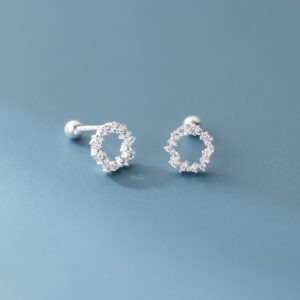 Full diamond circle S925 studs piercing