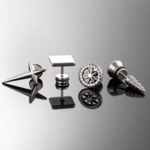 Classic cross Men's studs piercing