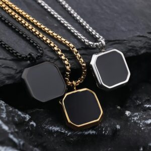 Square Pendant Personalized Stainless Steel Pendant necklace