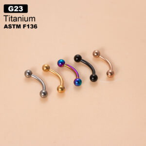 Round cone curved rod  F136 titanium spike eyebrow studs piercing