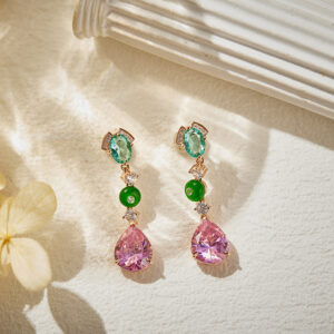 Morgan pink women banquet drop earrings