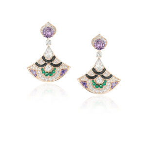 New arrival violet fan ziron evening dress dangle earrings