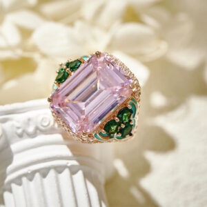 Morgan pink women banquet zircon ring