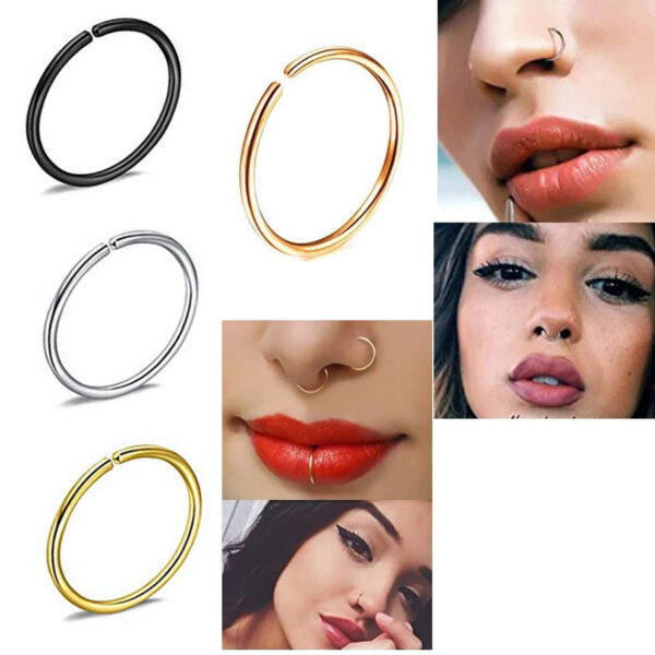 Simple stainless steel nose ring studs