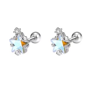 Zircon star S925 studs piercing