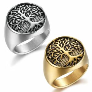 316 stainless steel lift tree men classic ring