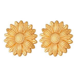 Rose sunflower camerllia flower earring stud piercing