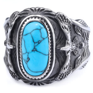 Turquoise personalized men classic ring