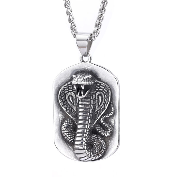 Retro snake pendant men's  necklace