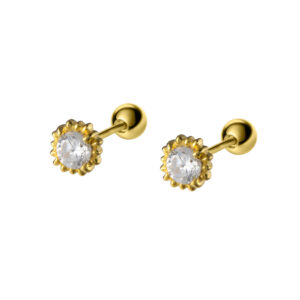 Sun zircon S925 studs piercing