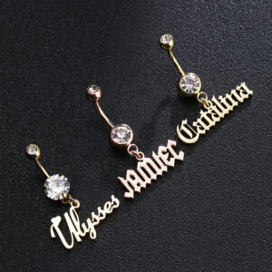 DIY personalized name letters Bellybutton Ring Buckle